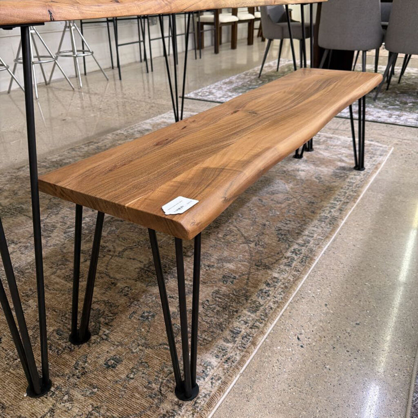 Natural Acacia Wood Bench