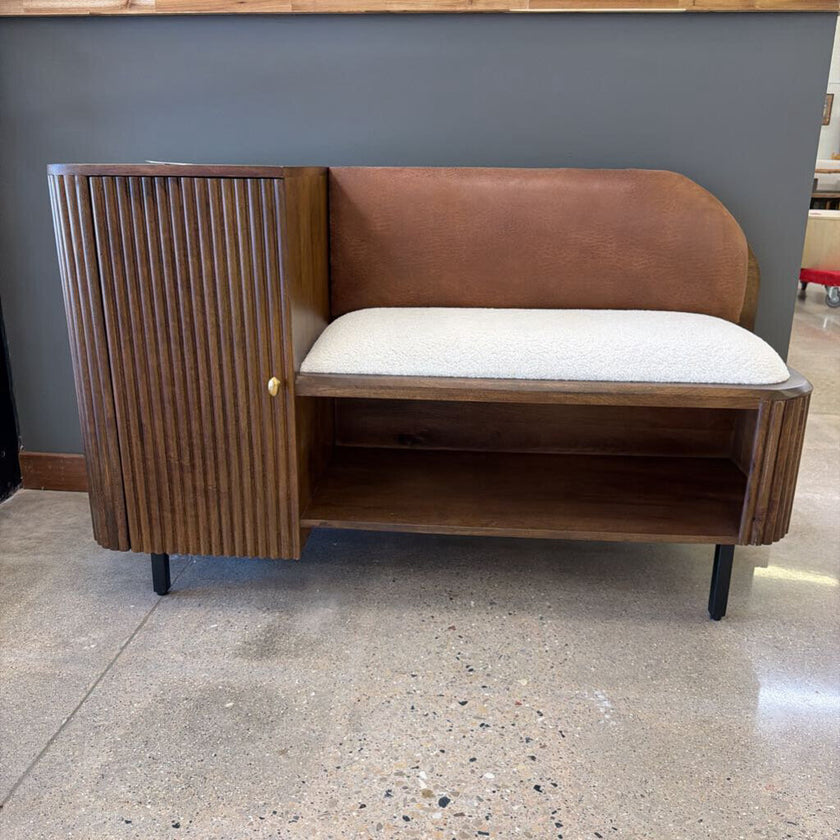 Leslyn Upholstered Bench with Cabinet