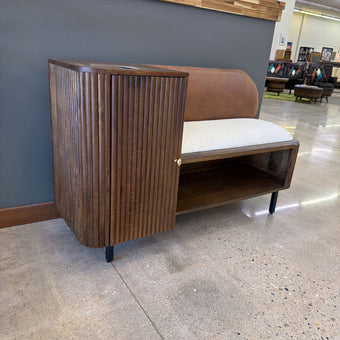 Leslyn Upholstered Bench with Cabinet
