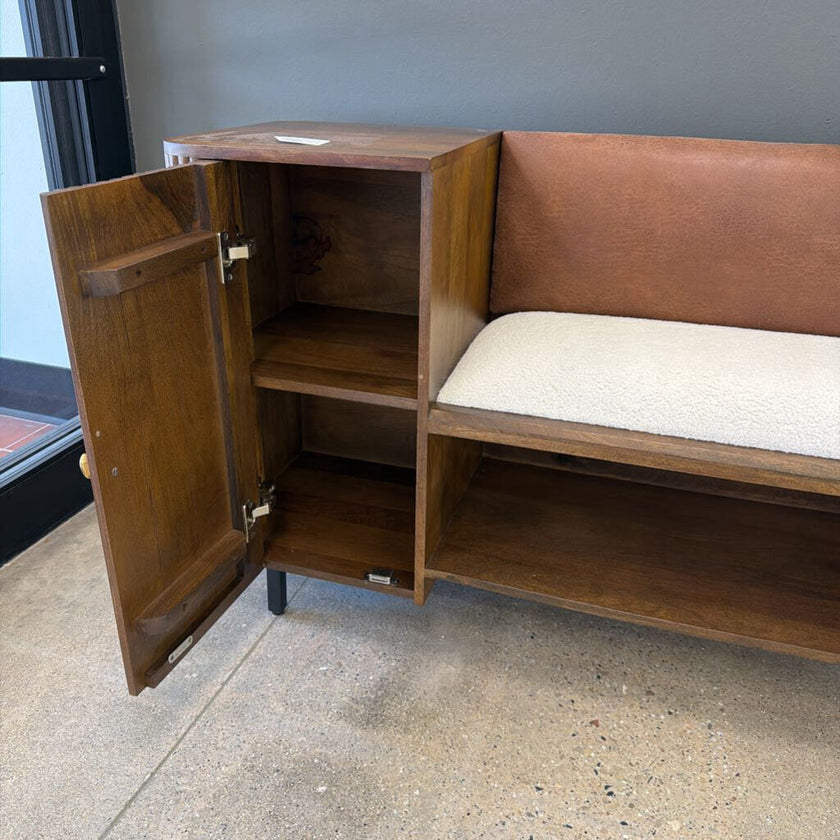Leslyn Upholstered Bench with Cabinet