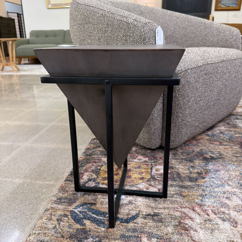 S. Grey Triangle Cube End Table