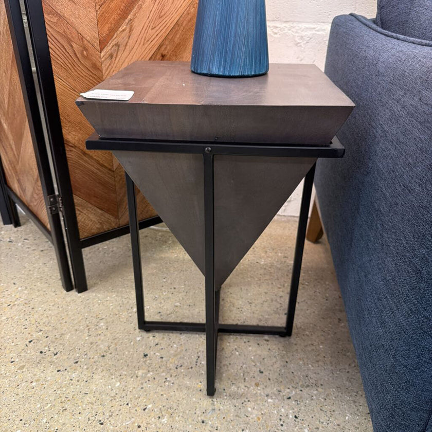M. Grey Triangle Cube End Table