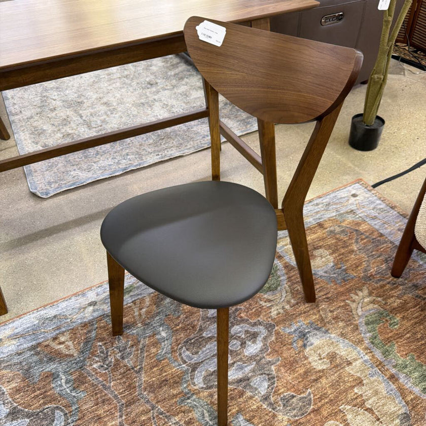 Grey Seat Walnut Chair