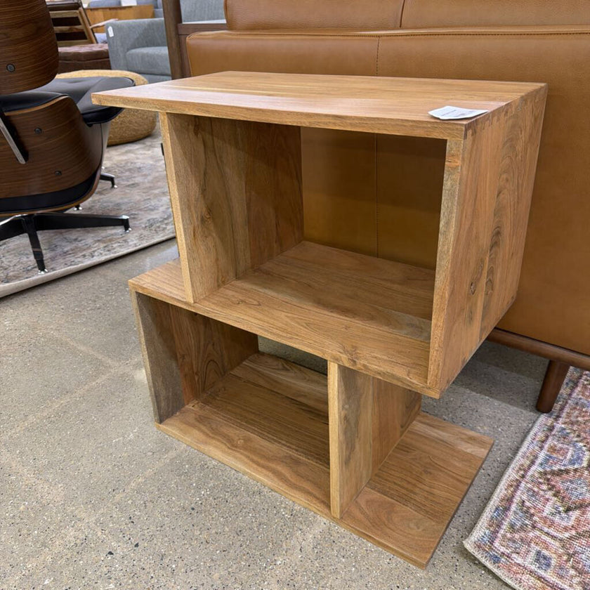 Natural Acacia 2 Cube Shelf