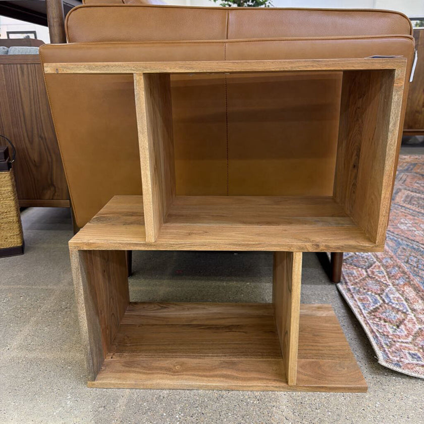 Natural Acacia 2 Cube Shelf