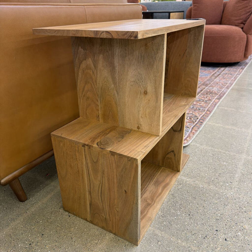 Natural Acacia 2 Cube Shelf
