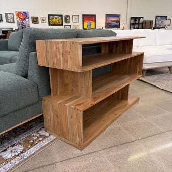Natural Acacia Cube Console Table