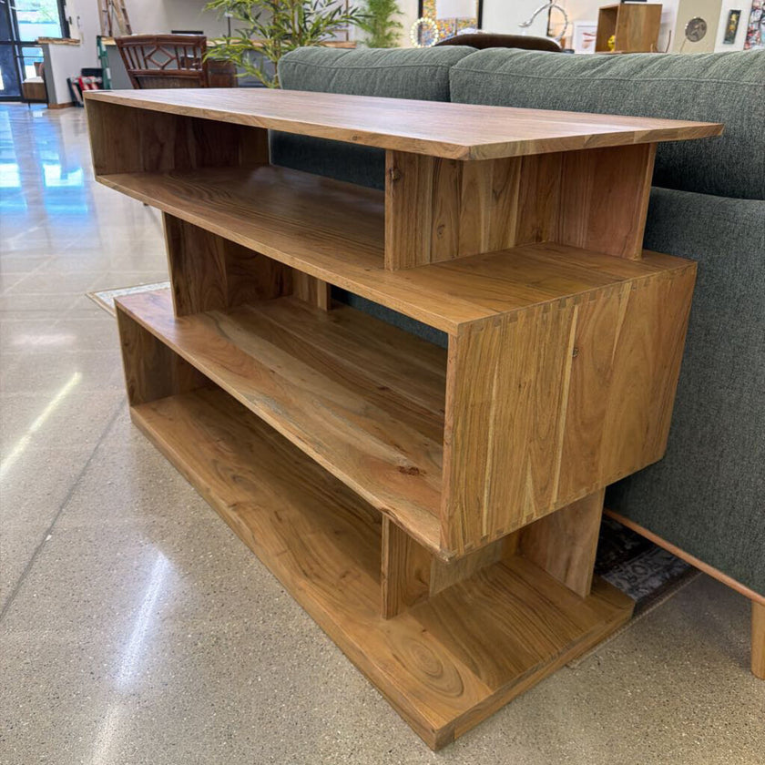 Natural Acacia Cube Console Table