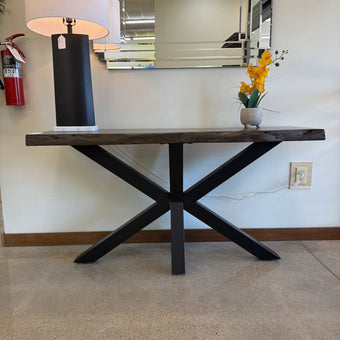 Eberhard Wood and Steel Console Table