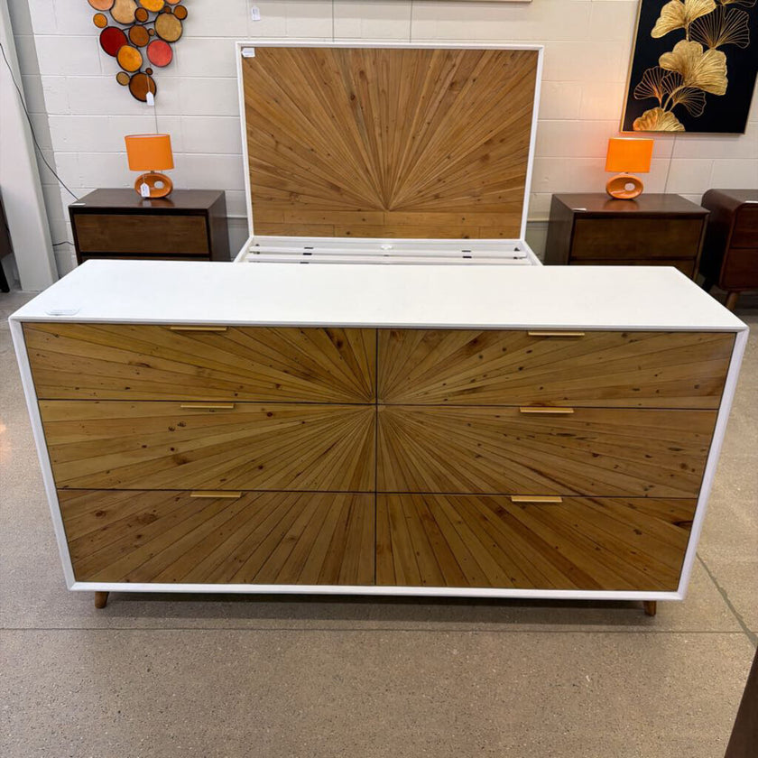 White Pattern Front Dresser