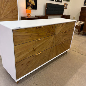 White Pattern Front Dresser