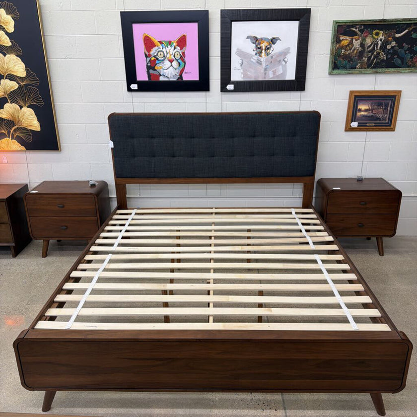 MC Walnut Queen Bed Frame