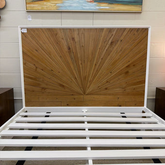 White Pattern Front Queen Bed