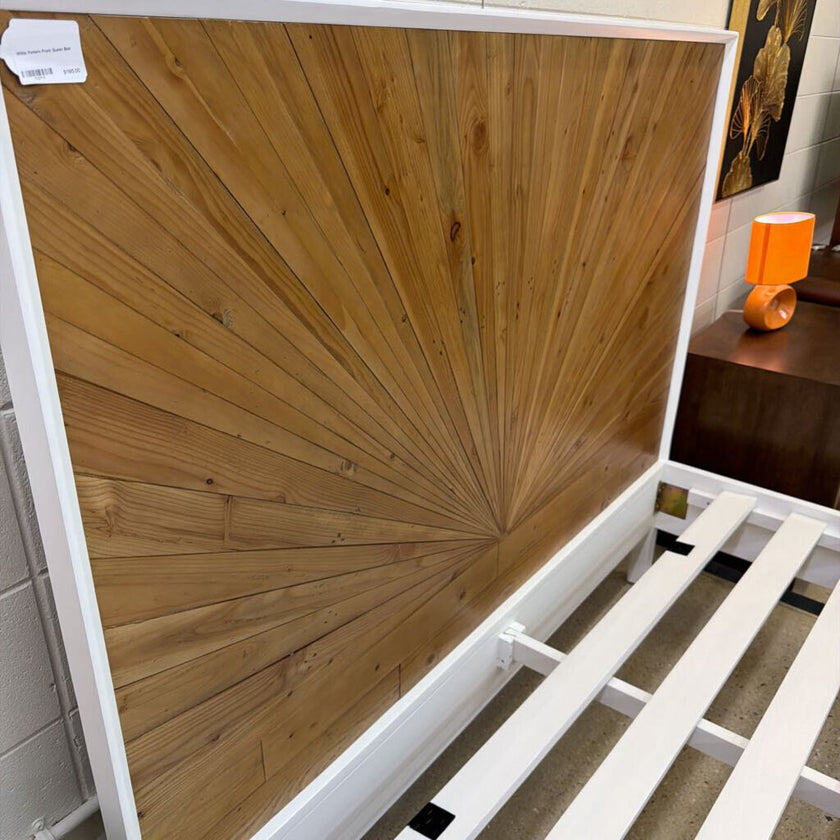 White Pattern Front Queen Bed