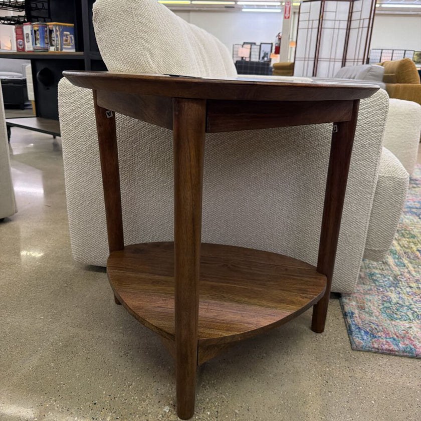 Mod 2-tier Walnut End Table
