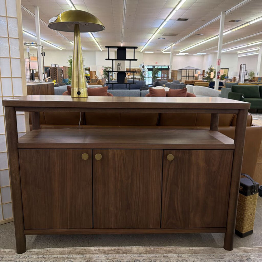 Walnut Open Shelf Sideboard