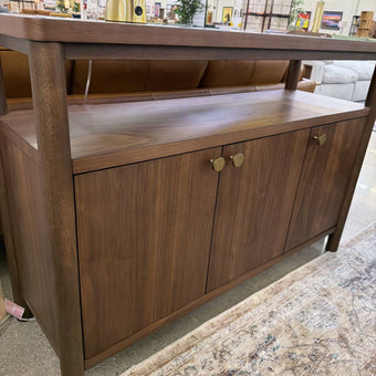 Walnut Open Shelf Sideboard