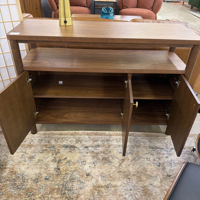 Walnut Open Shelf Sideboard