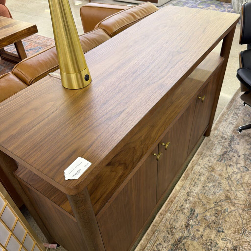 Walnut Open Shelf Sideboard