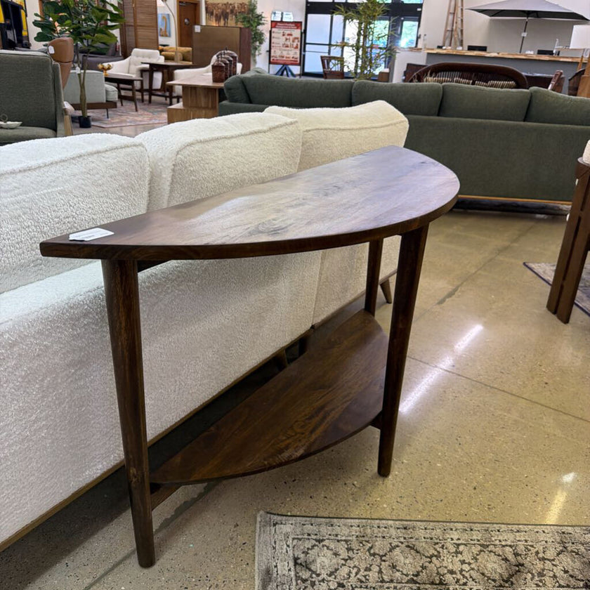 Half Moon Mango Wood Console Table