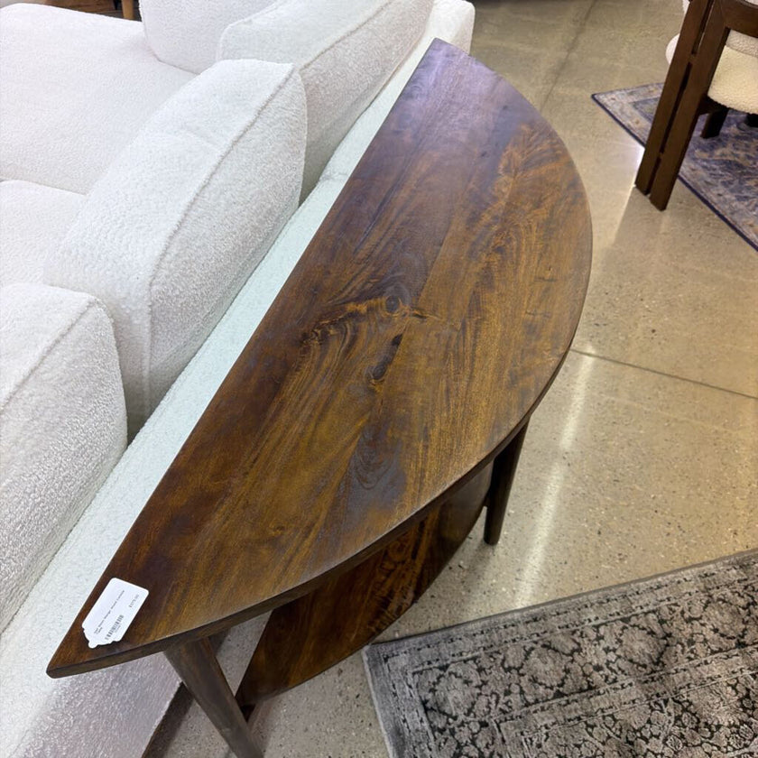 Half Moon Mango Wood Console Table