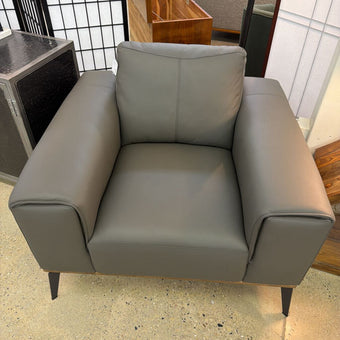 Top Grain Gray Mod Leather Chair