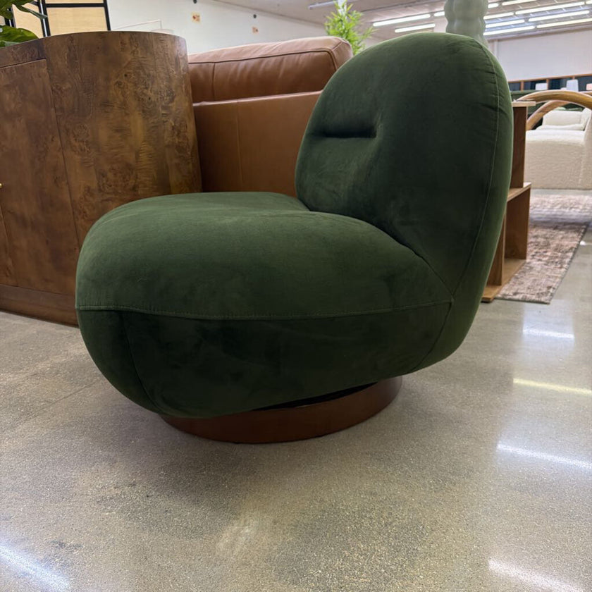 Olive Moss Swivel Lounge Chair