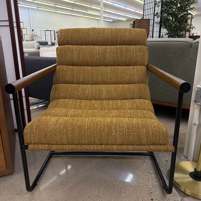 Retro Fabric Metal Frame Arm Chair