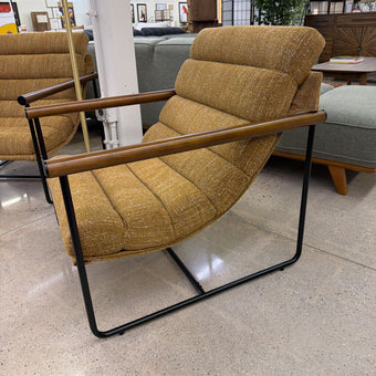 Retro Fabric Metal Frame Arm Chair