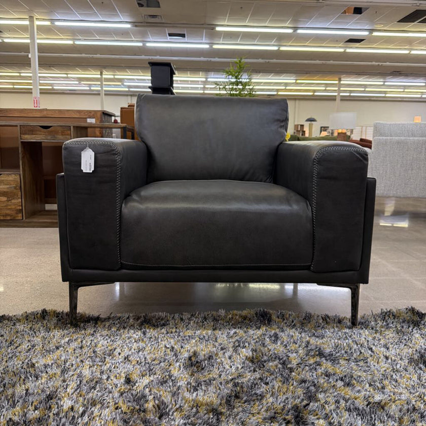 Charcoal Leather Chair
