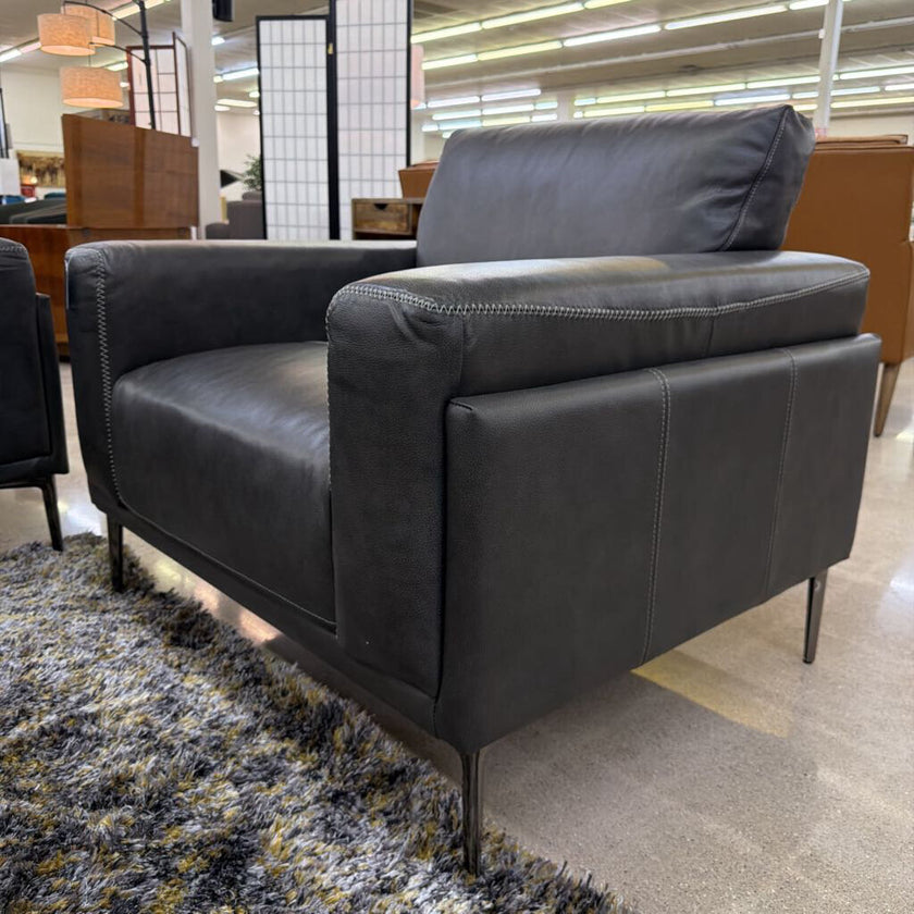 Charcoal Leather Chair