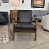 Walnut Leather Accent Chair
