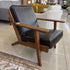 Walnut Leather Accent Chair