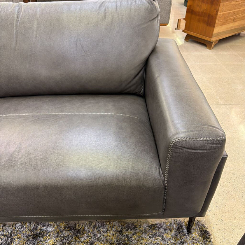 Charcoal Leather Sofa