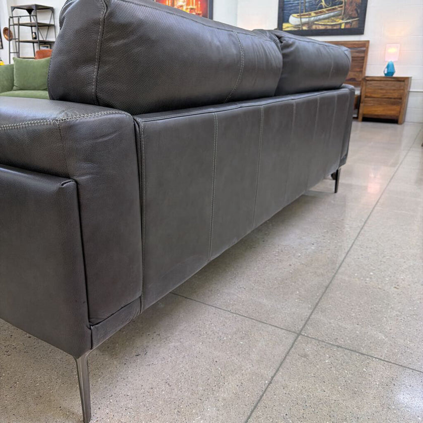 Charcoal Leather Sofa