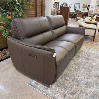 Chocolate Mod Leather Power Sofa