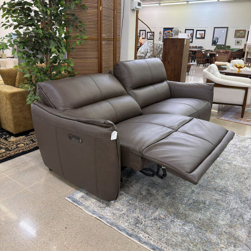 Chocolate Mod Leather Power Sofa