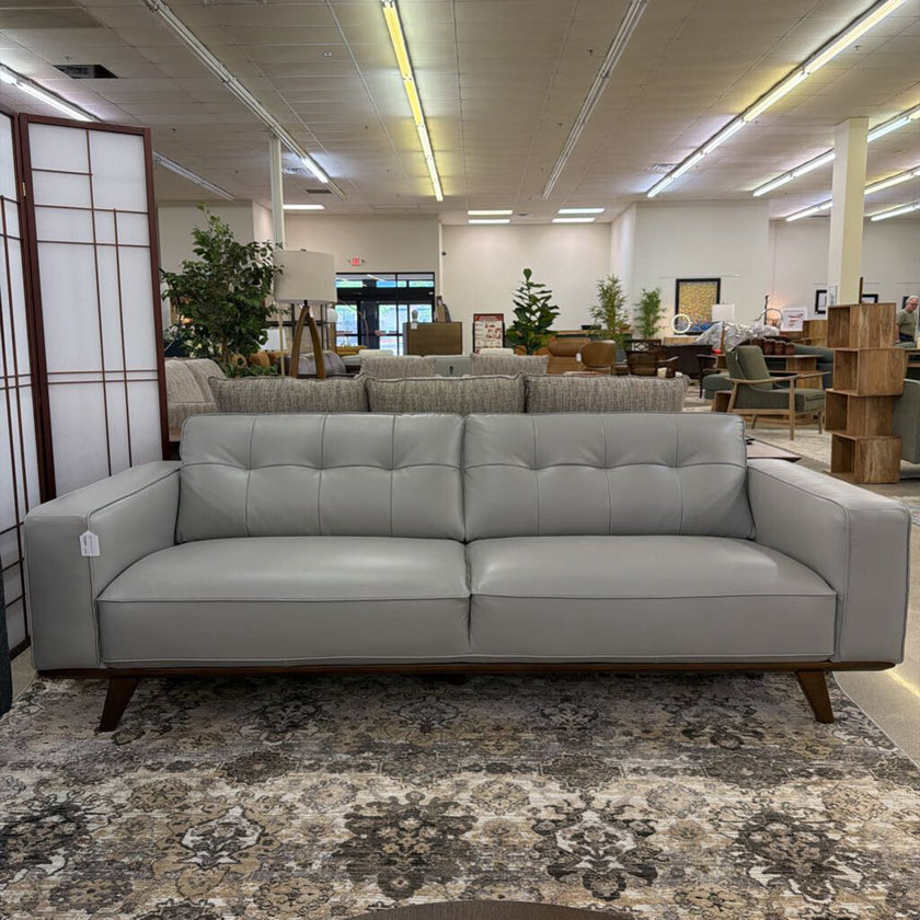 Odense Light Grey Leather Sofa