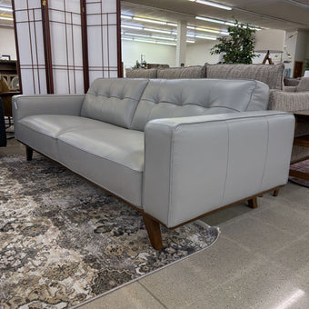 Odense Light Grey Leather Sofa