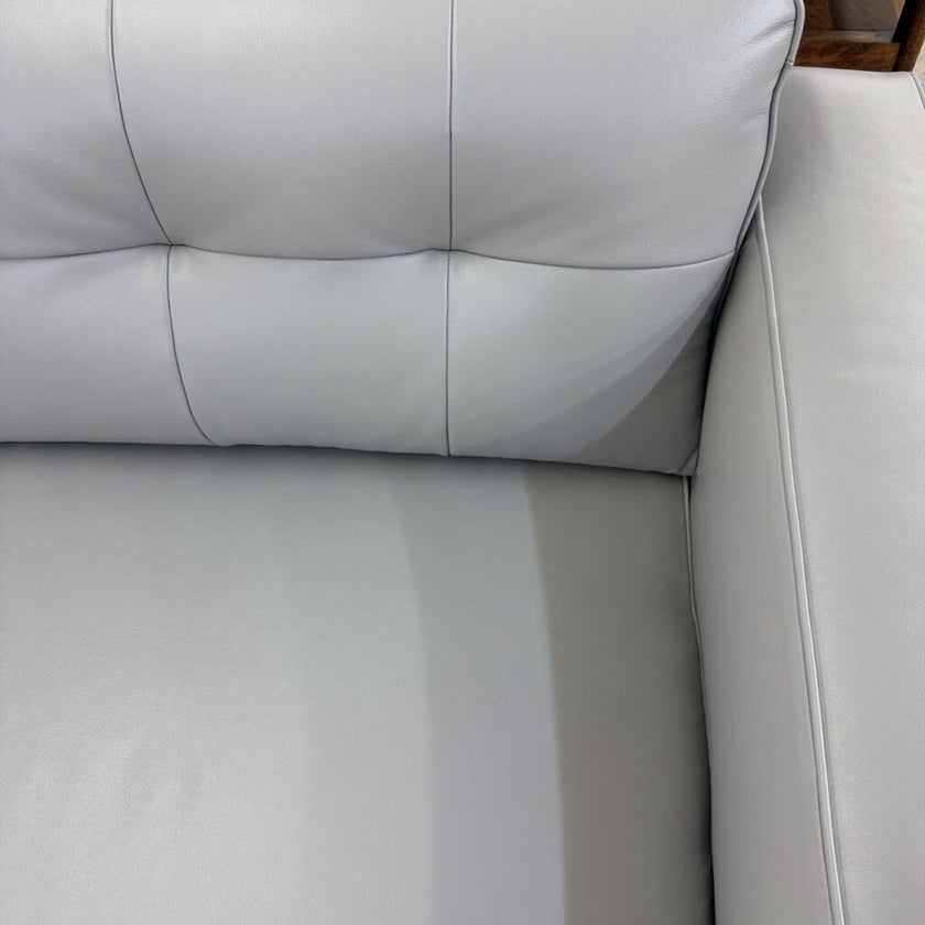 Odense Light Grey Leather Sofa