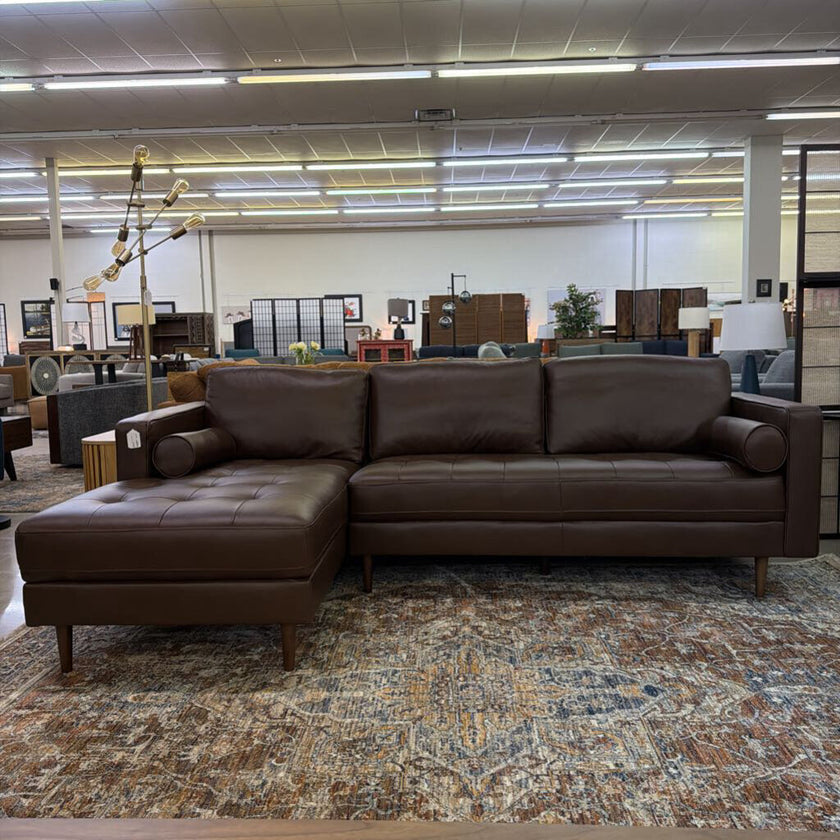 Malmo Chocolate LAF Chaise Sectional