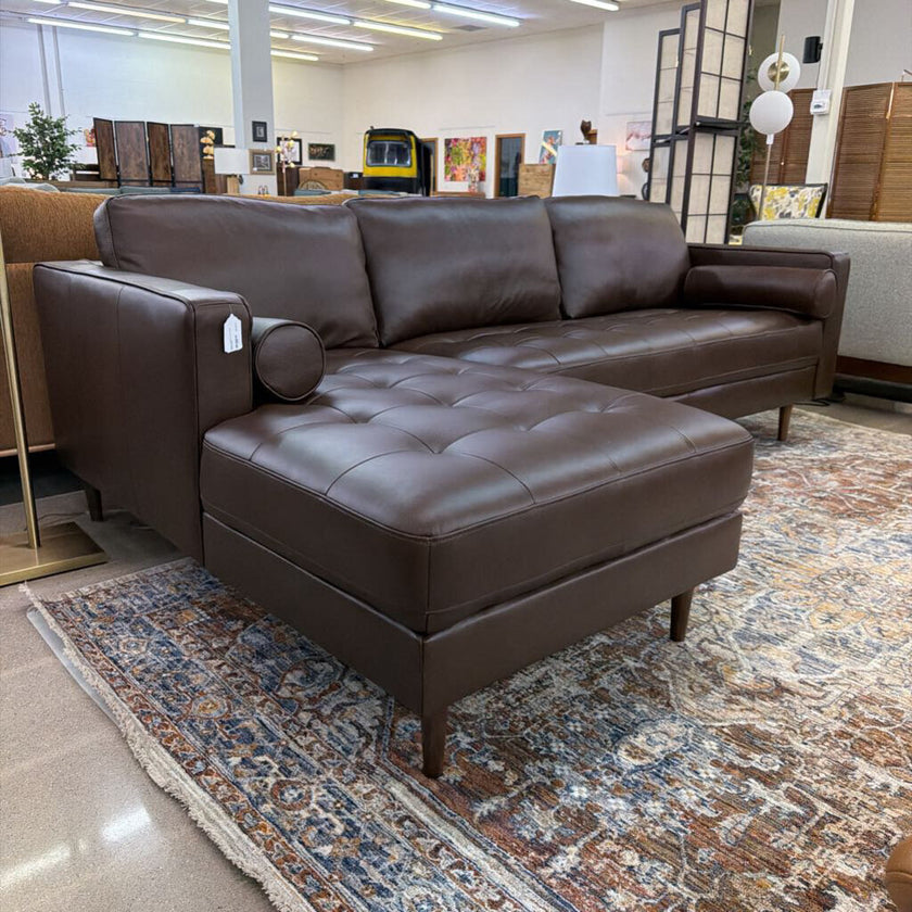 Malmo Chocolate LAF Chaise Sectional