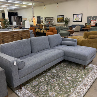 Malmo Azure RAF Chaise Sectional