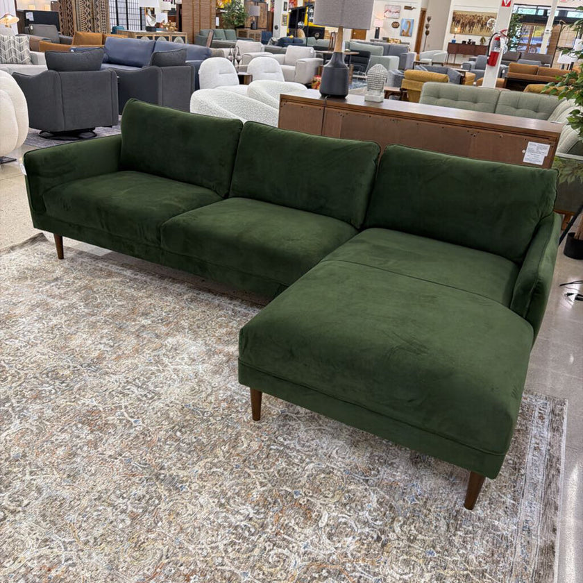 Mod Moss Green RAF Chaise Sectional