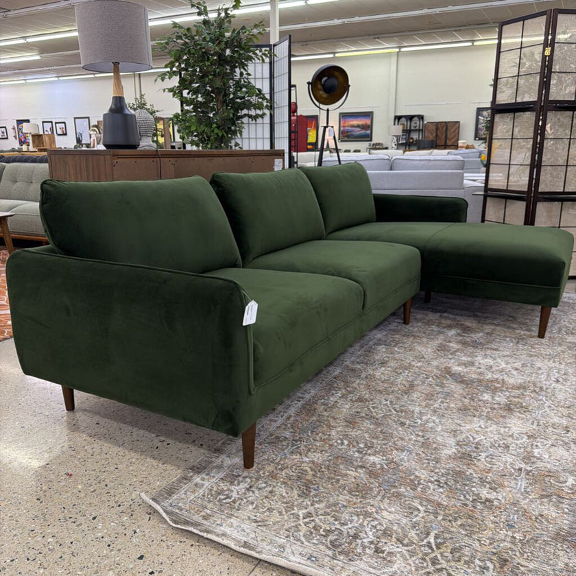 Mod Moss Green RAF Chaise Sectional
