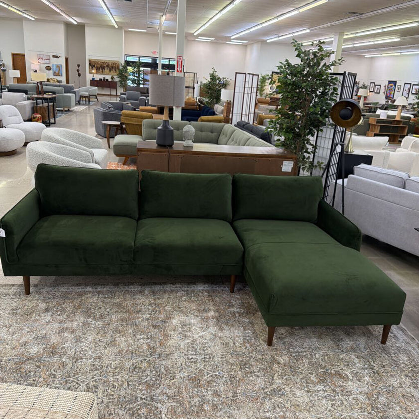 Mod Moss Green RAF Chaise Sectional