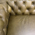 Daphne Green Leather Sofa