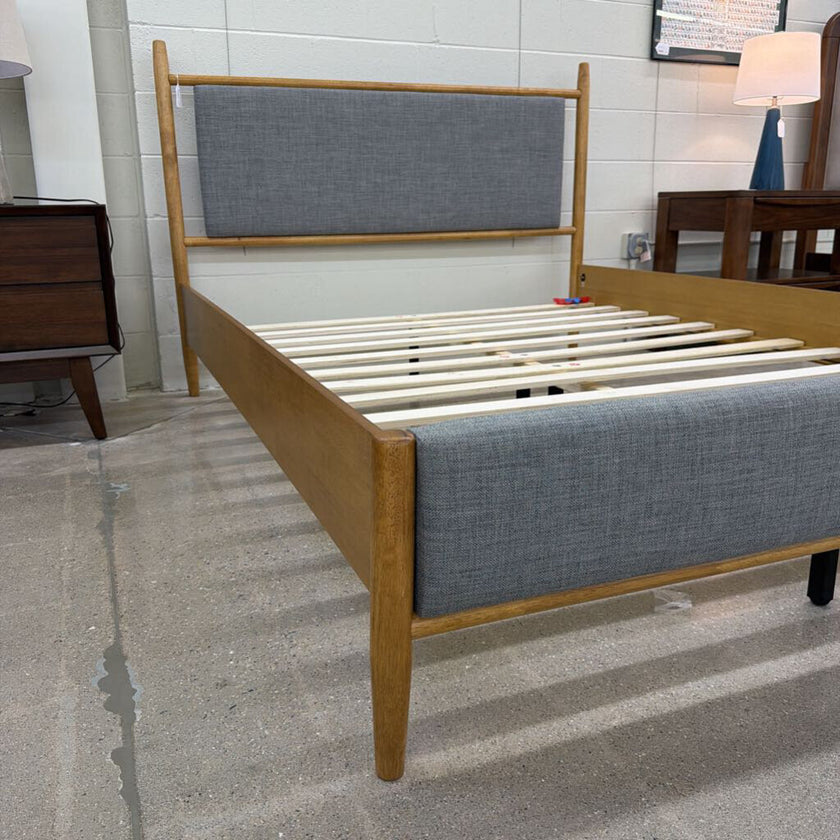 Natural Grey Upholstered Queen Bed