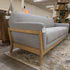 Wood Framed Grey Sofa