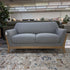 Wood Framed Grey Loveseat
